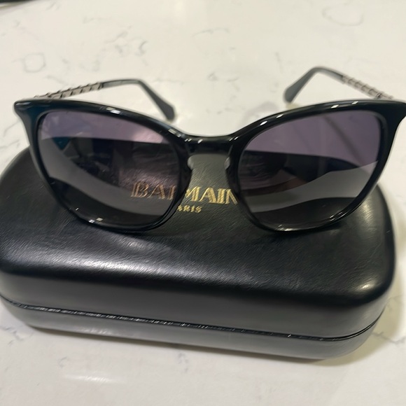 Balmain BL2084 01 Black Cat Eye Sunglasses Gradient Lens - Picture 5 of 6